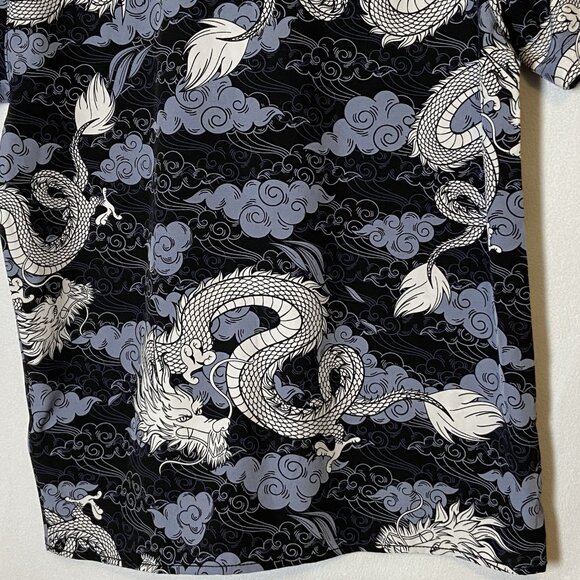 Fresh Prints of Tokyo Shirt Mens Dragon Sz M Drill Clothing AOP Button Up - Picture 9 of 15